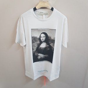 Off-White White T-Shirt With Mona Lisa Printed
